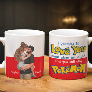 I Promise To Love You Even When We're Old-Personalized White Edge-to-edge mug-Couple Gift-03ohpo261223da - Coffee Mug - GoDuckee