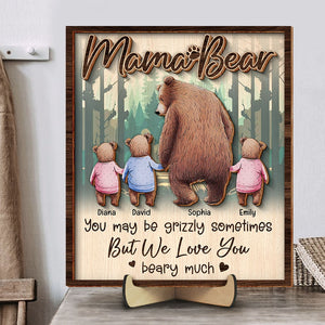 Personalized Gifts For Mom Wood Sign Mama Bear - Wood Signs - GoDuckee