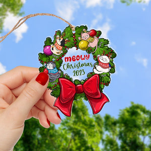 Christmas 2023 Personalized Acrylic Ornament- Gift For Cat Lover- Christmas Gift- Cat Lover Ornament - Ornament - GoDuckee