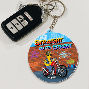 Personalized Biker Acrylic Keychain, Gift For Biker Lover, 01TOPO181223TM - Keychains - GoDuckee