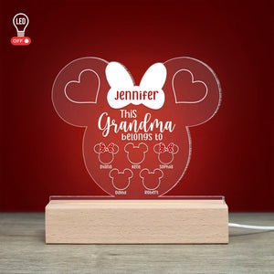 Grandmother, This Grandma Belongs To, Personalized Led light, Gift For Grandmother, 04QNQN240223 - Led Night Light - GoDuckee