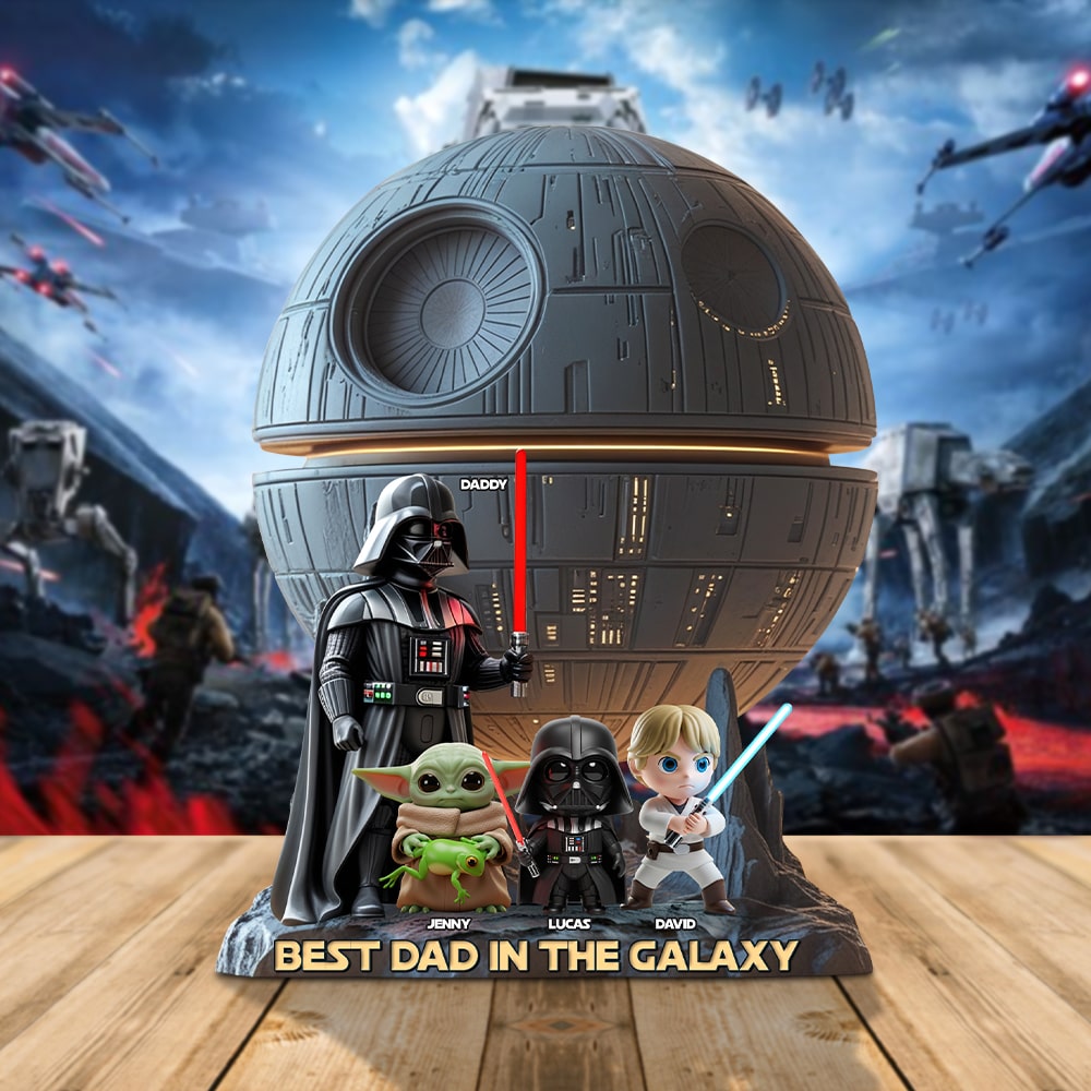 Personalized Gifts For Dad Acrylic Plaque, Best Dad In The Galaxy 02qhtn100425 - Shaped Plaques - GoDuckee