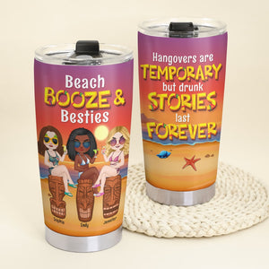 Beach Booze Besties Drunk Stories - Personalized Tumbler, Gift For Friends- Summer Friends - Tumbler Cup - GoDuckee