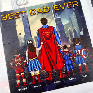 Best Dad Sliding Puzzle - Personalized Gifts For Dad 031qhqn050425pa - Sliding Puzzle - GoDuckee