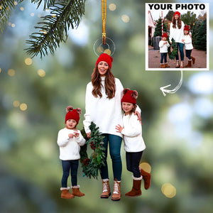 Custom Photo Gifts For Mom, Upload Mom And Kid Christmas Ornament 16pgvp140924 - Ornament - GoDuckee