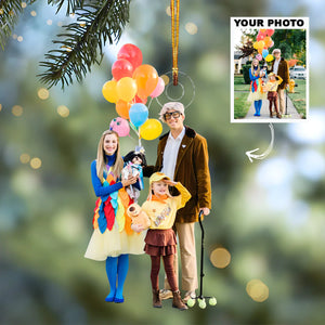 Custom Photo Gifts For Family, Upload Family Cosplay Photo Christmas Ornament 34pgvp140924 - Ornament - GoDuckee