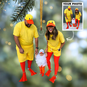 Custom Photo Gifts For Family, Upload Family Funny Cosplay Photo Christmas Ornament 35pgvp140924 - Ornament - GoDuckee