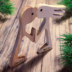 Personalized Standing Kissing Couple Wood Puzzle, Birthday Gift, Christmas Gift For Couple TT - Wood Sign - GoDuckee