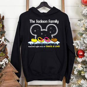 Just The Right Mix Of Chaos & Love, Gift For Family, Personalized Shirt, Cartoon Shoes Shirt, Christmas Gift 02HUTI231023 - Shirts - GoDuckee