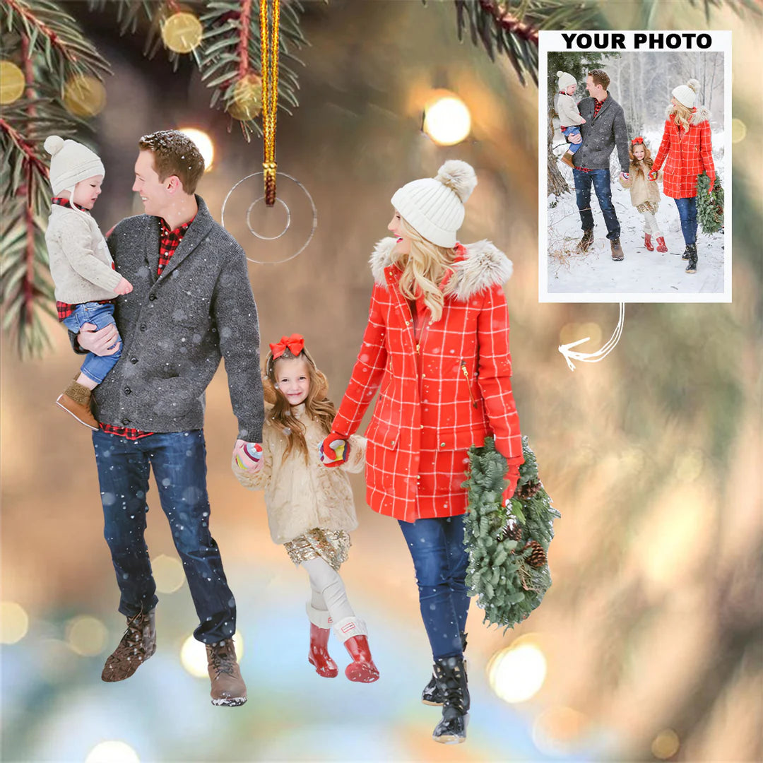 Custom Photo Gifts For Family, Upload Family Photo Christmas Ornament 33pgvp140924 - Ornament - GoDuckee