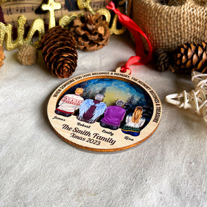 When Someone You Love Becomes A Memory, Gift For Family, Personalized Wood Ornament, Heaven Family Suncatcher Ornament, Christmas Gift - Ornament - GoDuckee