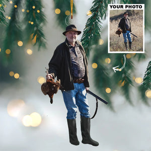 Custom Photo Gifts For Hunter, Duck Hunting Photo Christmas Ornament 34pgxx290824 - Ornament - GoDuckee