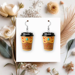 Coffee Princess Earrings - Personalized Gifts For Her 03pgmg150725 - Earrings - GoDuckee
