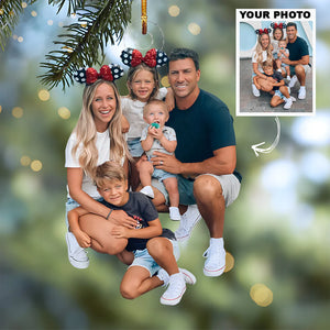 Custom Photo Gifts For Family, Upload A Day At Theme Park Photo Christmas Ornament 27pgvp140924 - Ornament - GoDuckee