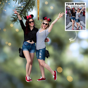 Custom Photo Gifts For Family, Upload A Day At Theme Park Photo Christmas Ornament 27pgvp140924 - Ornament - GoDuckee