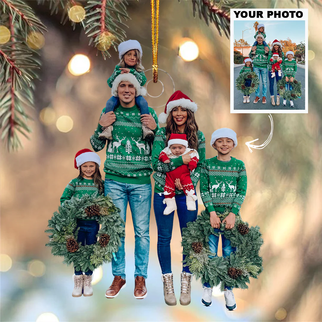 Custom Photo Gifts For Family, Upload Family Photo Christmas Ornament 23pgvp140924 - Ornament - GoDuckee