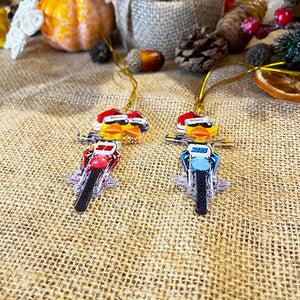 Gift For Motocross Lovers, Personalized Ornament, Motocross Duck Ornament, Christmas Gift - Ornament - GoDuckee