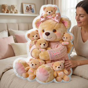 Mom Bear Custom Shape Pillow - Personalized Gifts For Mother 03pgmg160326 - Pillow - GoDuckee