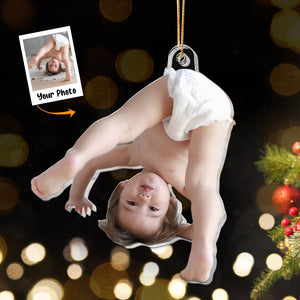 Custom Photo Gifts For Family, Upload Baby Photo Christmas Ornament 16pgxx290824 - Ornament - GoDuckee