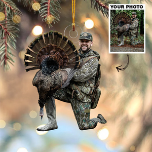 Custom Photo Gifts For Hunter, Turkey Hunting Photo Christmas Ornament 35pgxx290824 - Ornament - GoDuckee