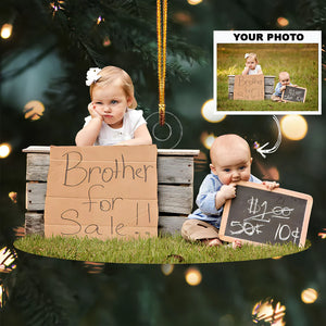 Custom Photo Gifts For Family, Upload Siblings Funny Moments Photo Christmas Ornament 44pgvp140924 - Ornament - GoDuckee