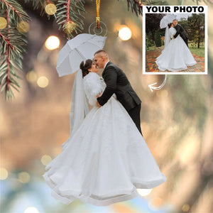 Custom Photo Gifts For Married Couple, Upload Wedding Photo Christmas Ornament 36pgvp140924 - Ornament - GoDuckee