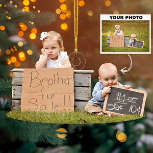 Custom Photo Gifts For Family, Upload Siblings Funny Moments Photo Christmas Ornament 44pgvp140924 - Ornament - GoDuckee