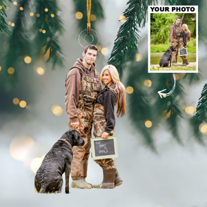 Custom Photo Gifts For Hunter, Hunting Couple Photo Christmas Ornament 33pgxx290824 - Ornament - GoDuckee