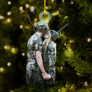 Custom Photo Gifts For Hunter, Hunting Couple Photo Christmas Ornament 33pgxx290824 - Ornament - GoDuckee