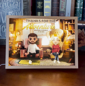 Thanks For The Adventure, Couple Gift, Personalized Light Picture Frame, Cozy Couple Light Frame, Christmas Gift 04HTTI160823HH - Poster & Canvas - GoDuckee