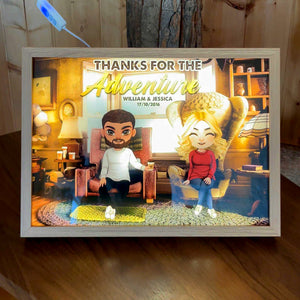 Thanks For The Adventure, Couple Gift, Personalized Light Picture Frame, Cozy Couple Light Frame, Christmas Gift 04HTTI160823HH - Poster & Canvas - GoDuckee