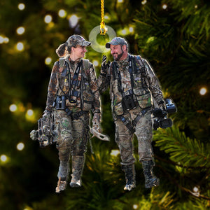 Custom Photo Gifts For Hunter, Hunting Couple Photo Christmas Ornament 33pgxx290824 - Ornament - GoDuckee