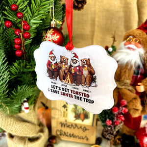 Let's Get Toasted Save Santa The Trip, Medallion Acrylic Ornament, Gifts For Friend - Ornament - GoDuckee
