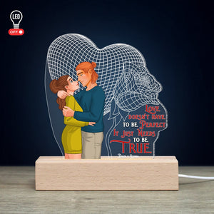 Love Doesn't Have To Be Perfect, Personalized 3D Led Light, Valentine Gifts, Couple Gifts, 02NAPO121223DA - Led Night Light - GoDuckee