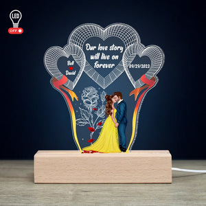 Couple, Our Love Story Will Live On Forever, Personalized 3D Led Light, Valentine Gift, Couple Gift, 04HTPO191223PA - Led Night Light - GoDuckee