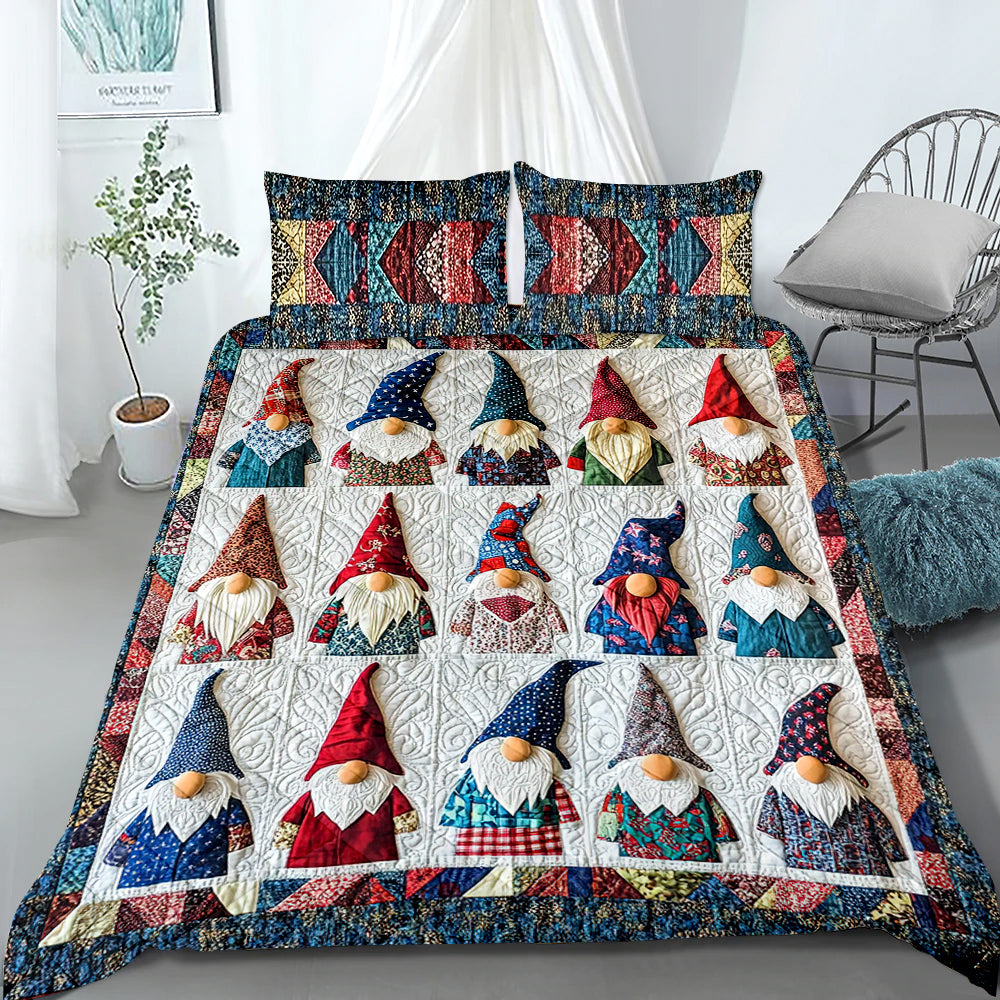 Cute Gnome Quilt Bed Set 02qnqn301024 - Blanket - GoDuckee
