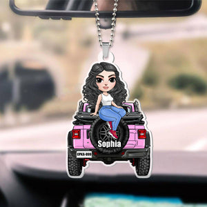 Personalized Girl Transparent Car Ornament Gift For Off-road Car Lover - Ornament - GoDuckee