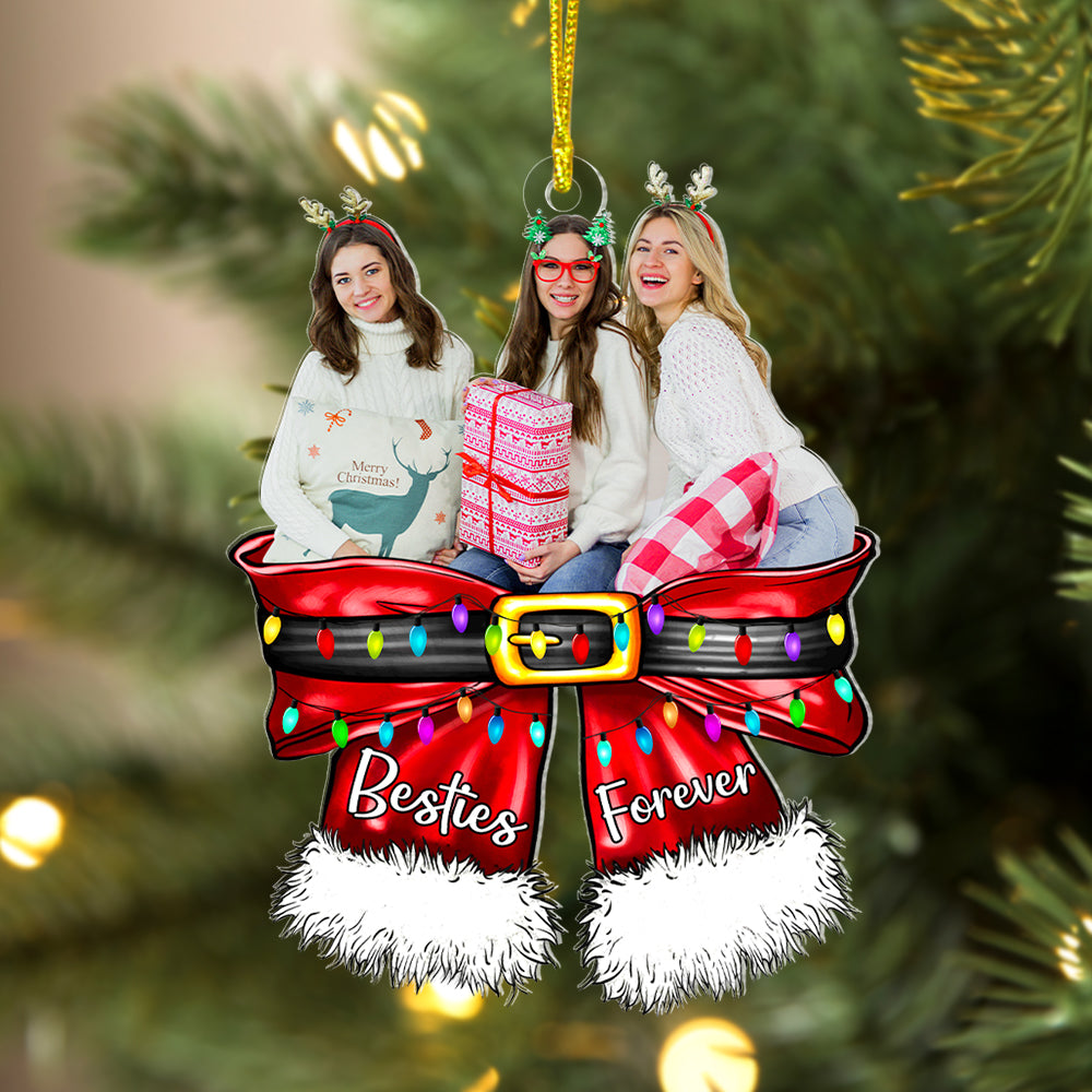 Custom Photo Gifts For Friends Christmas Ornament 03natn210924 Besties Forever - Ornament - GoDuckee