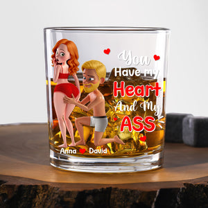 You Have My Heart Whiskey Glass Personalized Funny Gifts For Couple 03natn180725hg - Whiskey Glass - GoDuckee