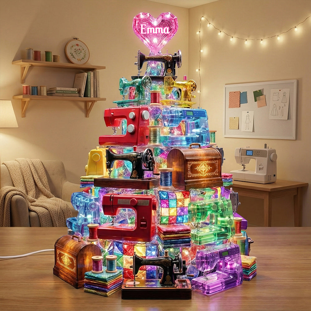 Sparkle Sewing Machine Light Box, Personalized Gifts For Sewing Lovers 03qhdt281125 - Light Box - GoDuckee