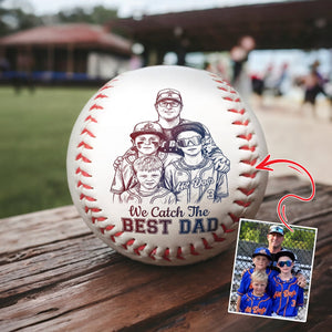 Catch The Best Dad Baseball Ball Custom Photo Gifts For Baseball Dad 05qhlu090526 - Baseball - GoDuckee