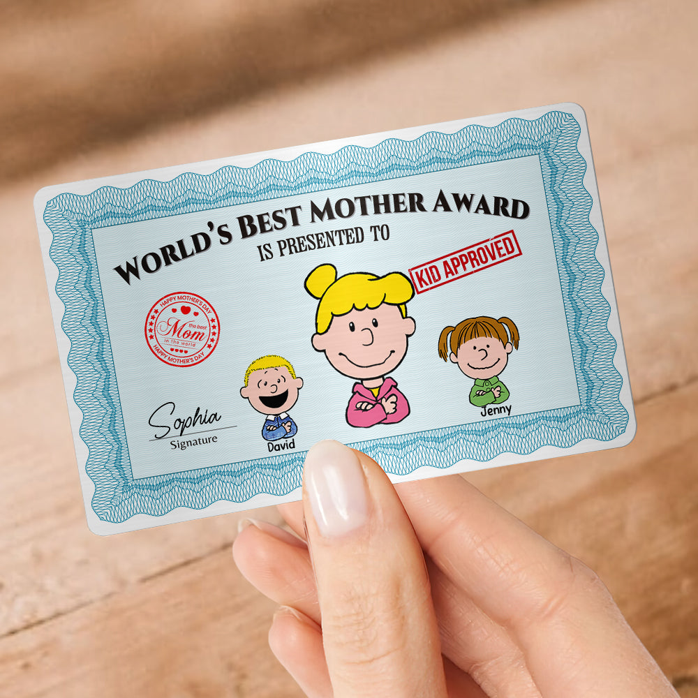 Personalized Gifts For Mom Aluminum Wallet Card 03katn140124hh World's Best Mother - Wallet Card - GoDuckee