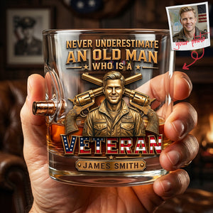 Veteran Pride Bullet Glass - Custom Photo Gifts 01TYTA150626 - Glass - GoDuckee