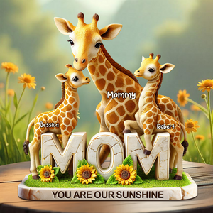 Giraffe Mom Plaque - Personalized Gifts For Mom 02hupu210425 - Shaped Plaques - GoDuckee