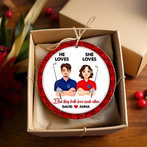 Personalized Gifts For Golf Lovers Couple Christmas Ornament 02hupu151024pa - Ornament - GoDuckee