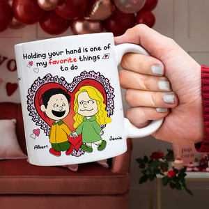 Personalized Gift For Couples Valentine White Mug Couple Holding Hand 01KALU261224DA - Coffee Mug - GoDuckee