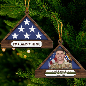 Personalized Memorial Ornament For Veteran, Folded Flag 01qhqn241024 - Ornament - GoDuckee