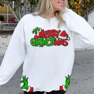 Merry Christmas Side Bow Embroidery Sweatshirt 09acqn011124 - Shirts - GoDuckee