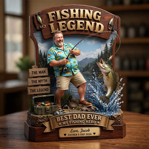 Fishing Legend Acrylic Plaque - Custom Photo Gifts For Fishing Dads 04tydt300426 - Shaped Plaques - GoDuckee