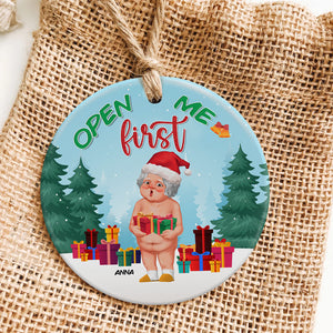 Set Of 2 Personalized Ornaments For Couple, Open Me First, Naughty Old Couple, Christmas Gift, Anniversary Gift Ideas - Ornament - GoDuckee